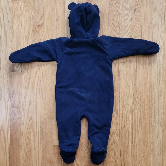Baby Gap 6-12 Month Navy Fleece Bunting - Picture 2 of 3